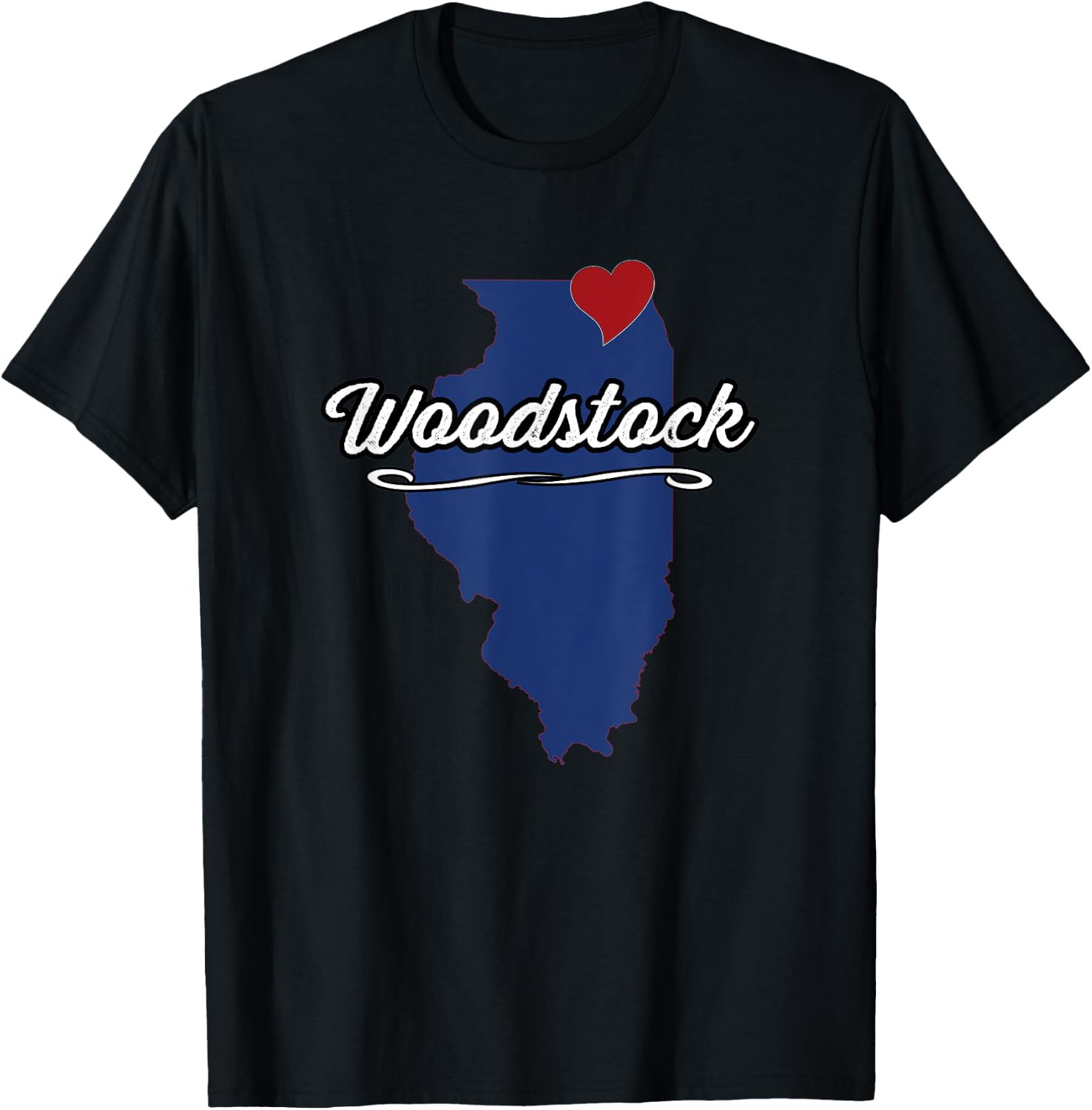 City of Woodstock Illinois | IL Town - Novelty Merch Gift T-Shirt - T-Shirt | Black