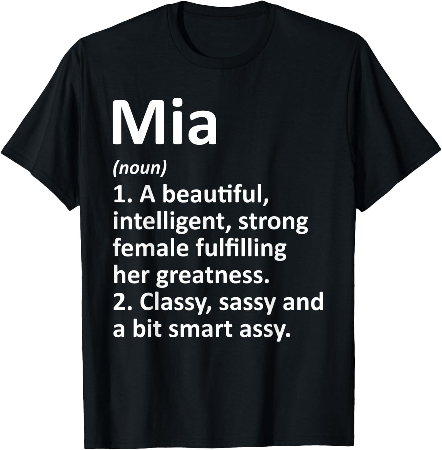 MIA Definition Personalized Name Funny Christmas Gift T-Shirt - T-Shirt | Black
