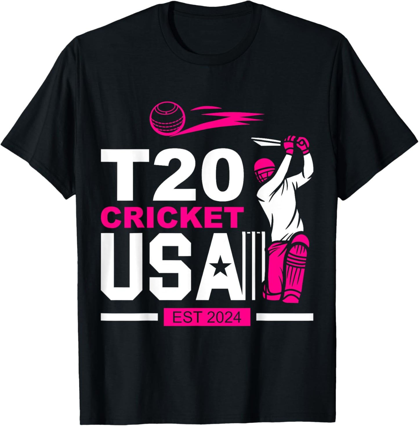T20 Cricket 2024 USA Cricket Fans T-Shirt - T-Shirt | Black