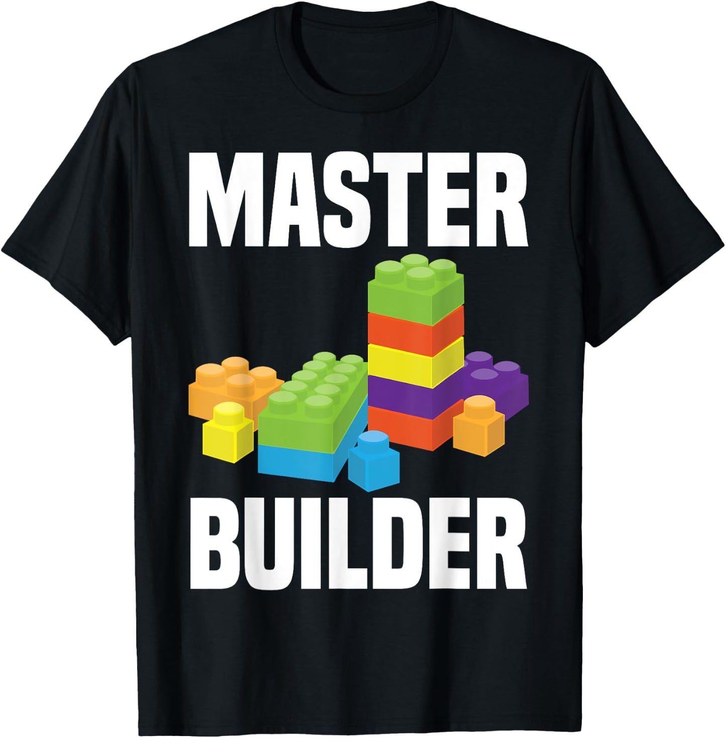 Cool Master Builder Funny Building Blocks Gift Men Women T-Shirt - T-Shirt | Black