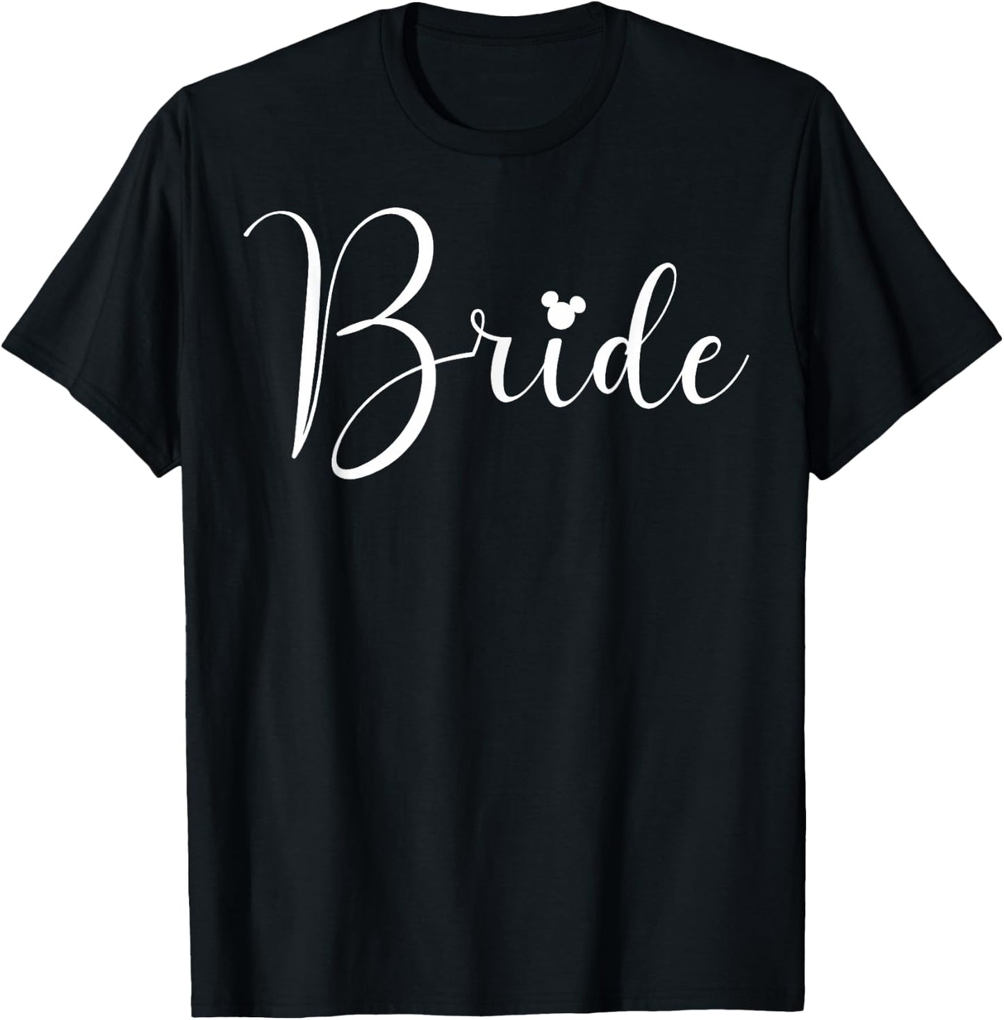 Disney Mickey and Friends Bride Simple Text T-Shirt - T-Shirt | Black