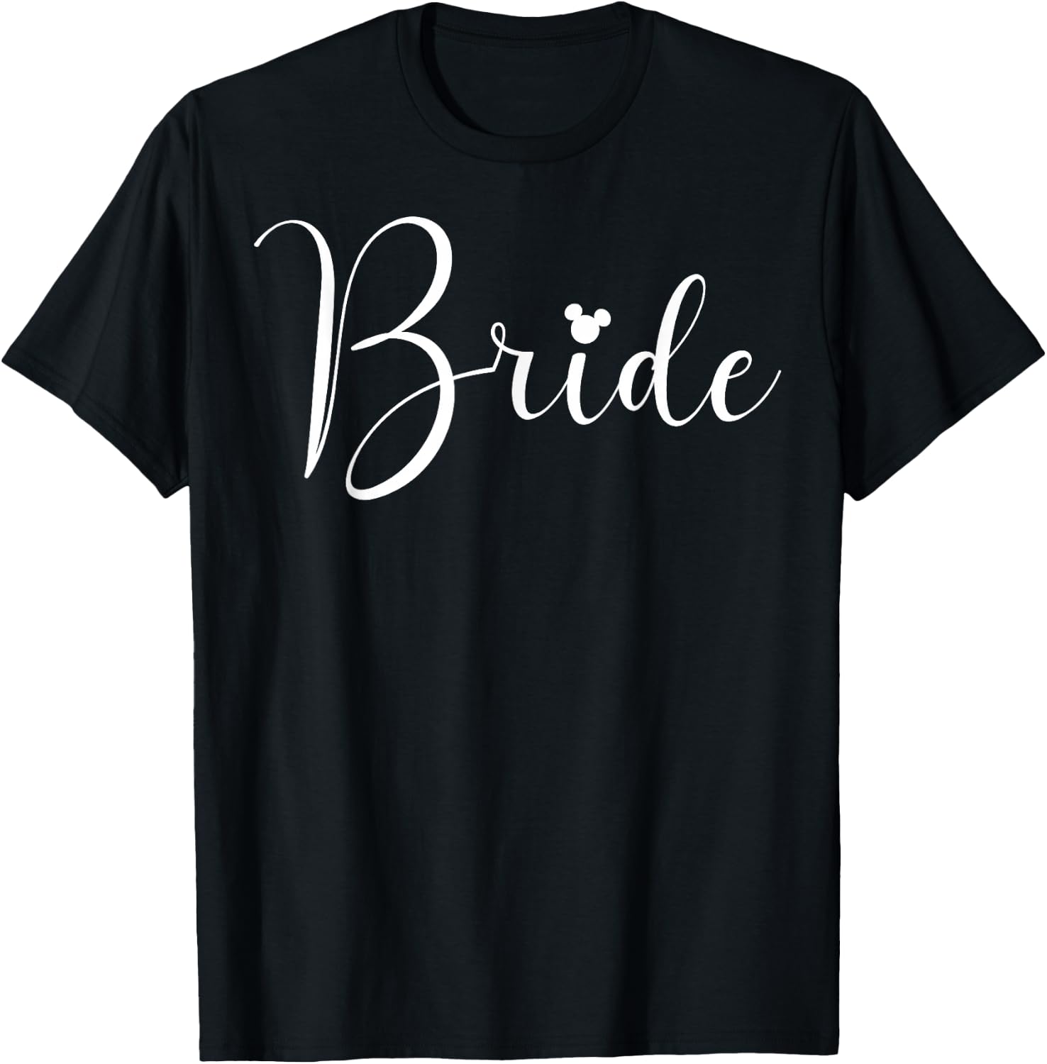 Disney Mickey and Friends Bride Simple Text T-Shirt - T-Shirt | Black