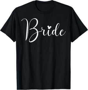 Disney Mickey and Friends Bride Simple Text T-Shirt - T-Shirt | Black