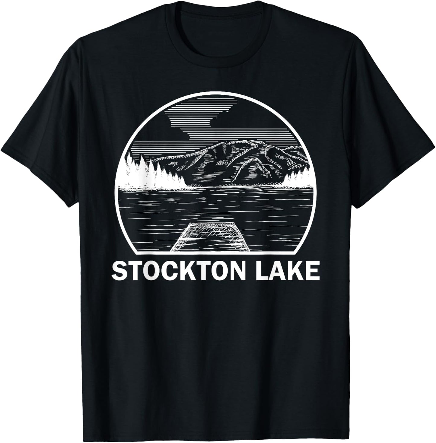 STOCKTON LAKE MISSOURI Funny Fishing Camping Summer Gift Men Women Kids T-Shirt - T-Shirt | Black