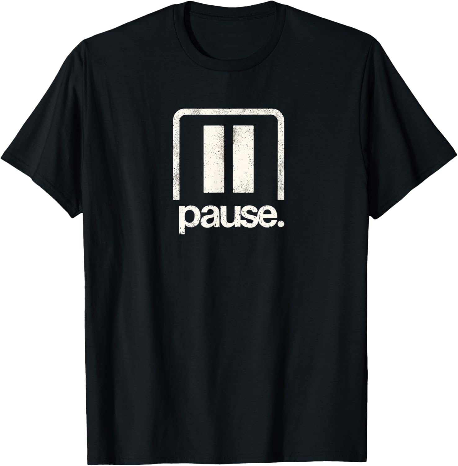 Pause Button Retro and Relaxed Vibes Gamer Costume T-Shirt - T-Shirt | Black