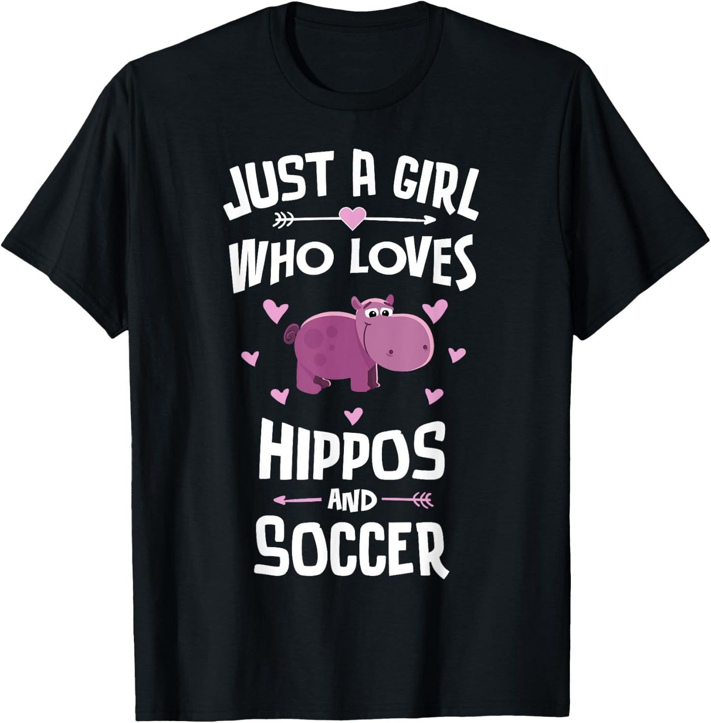 Hippos And Soccer Gifts for Girls Women T-Shirt - T-Shirt | Black