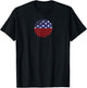 American Flag Vintage Retro Round Distressed Design T-Shirt - T-Shirt | Black