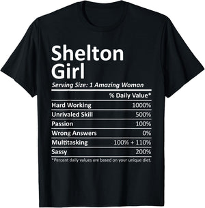 SHELTON GIRL CT CONNECTICUT Funny City Home Roots USA Gift T-Shirt - T-Shirt | Black