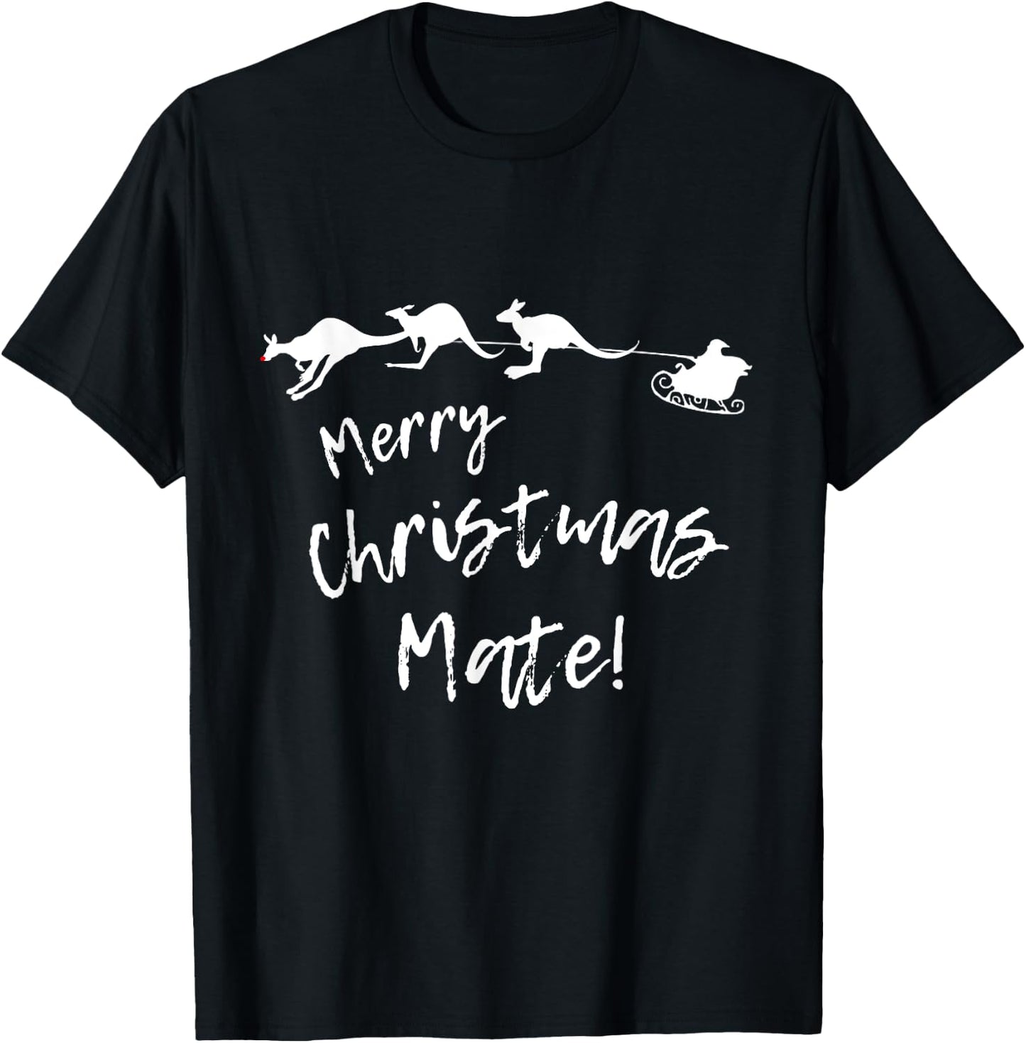 Australian Christmas Shirt - Kangaroo Christmas Gift T-Shirt - T-Shirt | Black