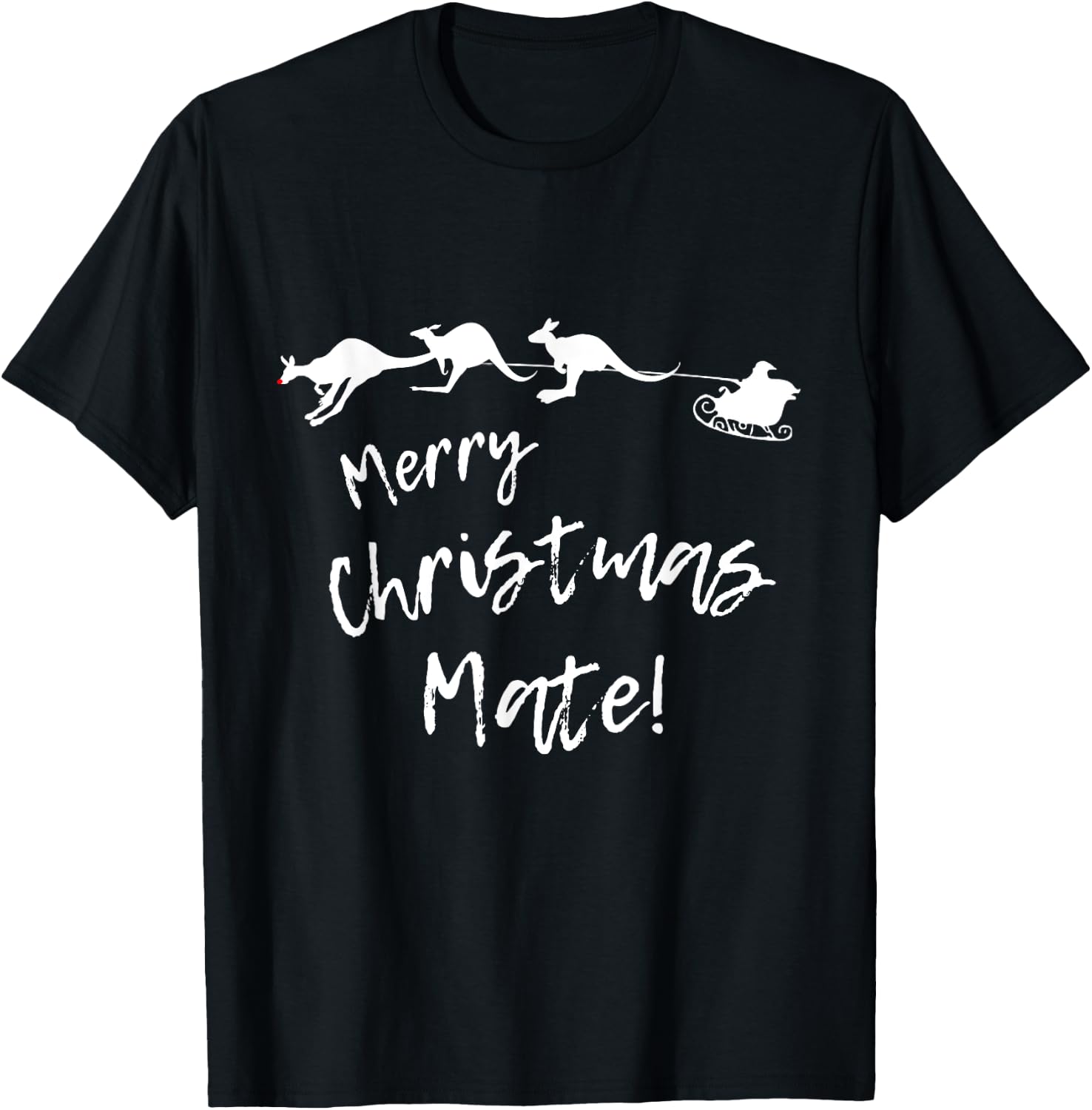 Australian Christmas Shirt - Kangaroo Christmas Gift T-Shirt - T-Shirt | Black