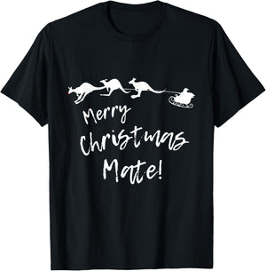 Australian Christmas Shirt - Kangaroo Christmas Gift T-Shirt - T-Shirt | Black