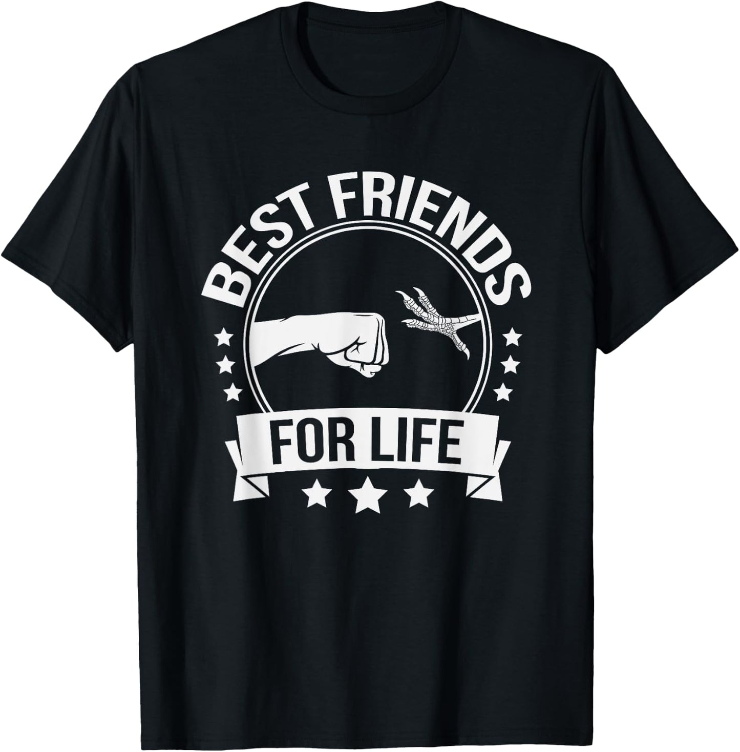 Best Friends for Life Funny Bird Foot Fist Bump T-Shirt - T-Shirt | Black
