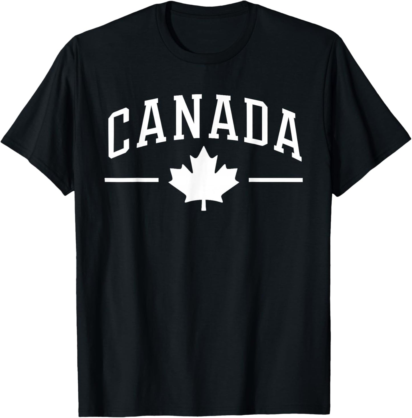 Maple Leaf Canada Athletic Team Sports Flag Varsity Style T-Shirt - T-Shirt | Black