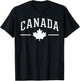 Maple Leaf Canada Athletic Team Sports Flag Varsity Style T-Shirt - T-Shirt | Black