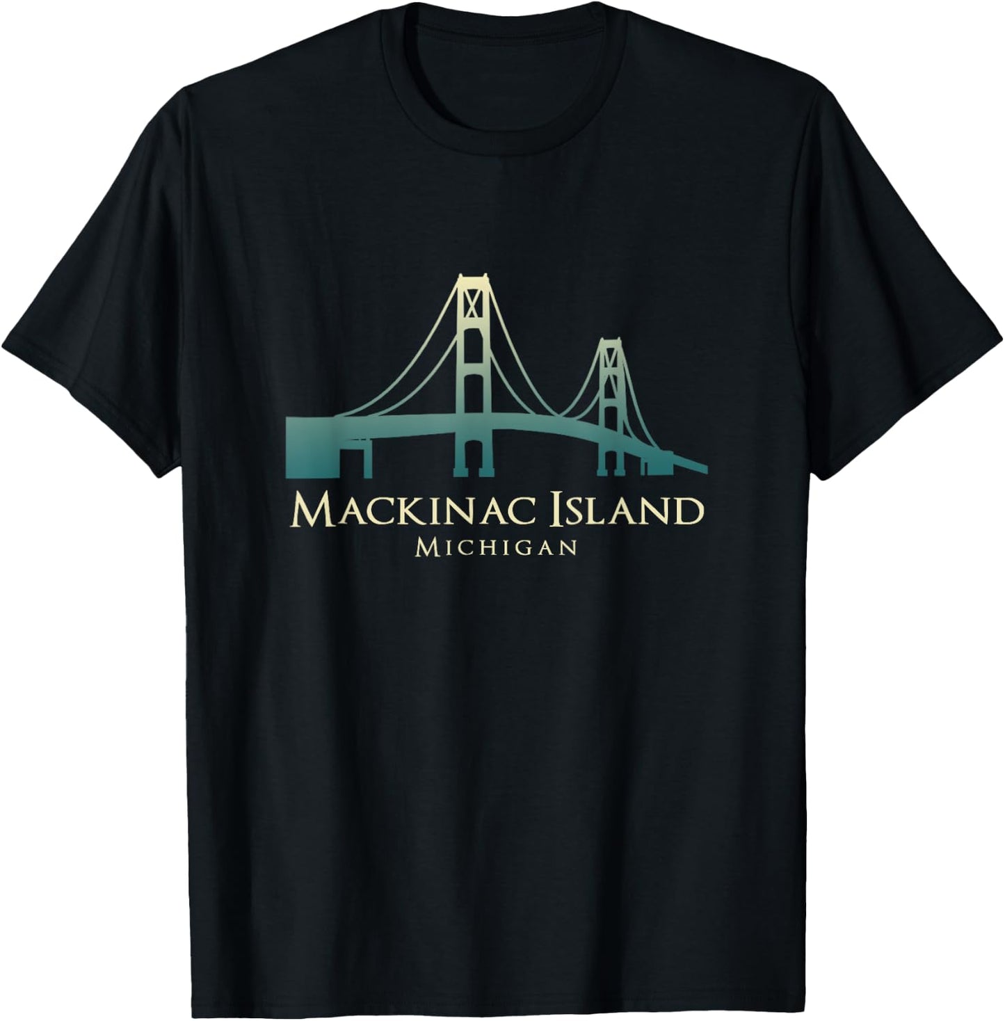 Mackinac Island Michigan Bridge USA Resort Vacation Souvenir T-Shirt - T-Shirt | Black