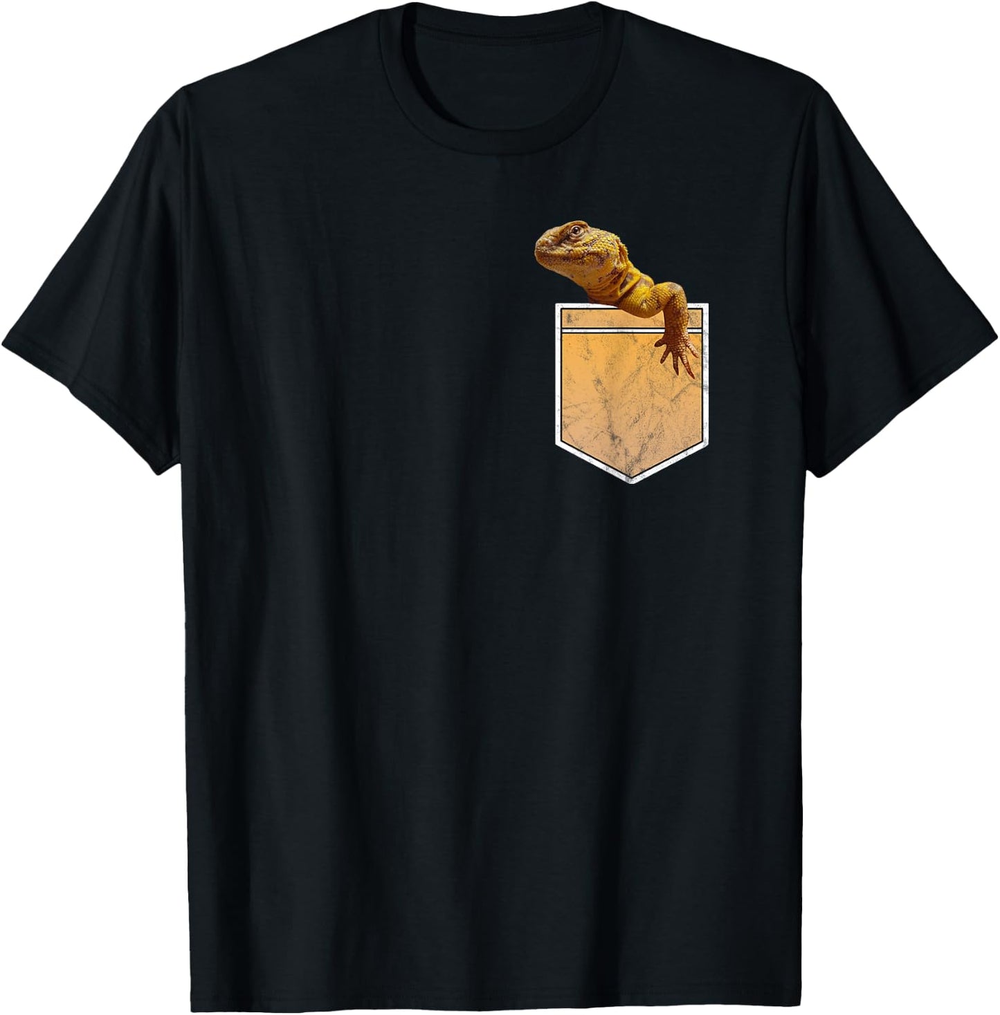 Funny Uromastyx Agame In Pocket T-Shirt - T-Shirt | Black