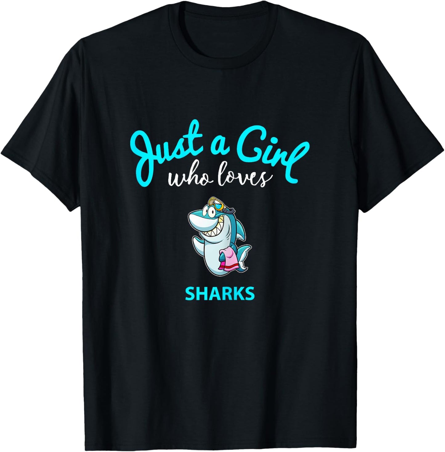 Shark Shirt for Girls | Kids Shark T-Shirt - T-Shirt | Black