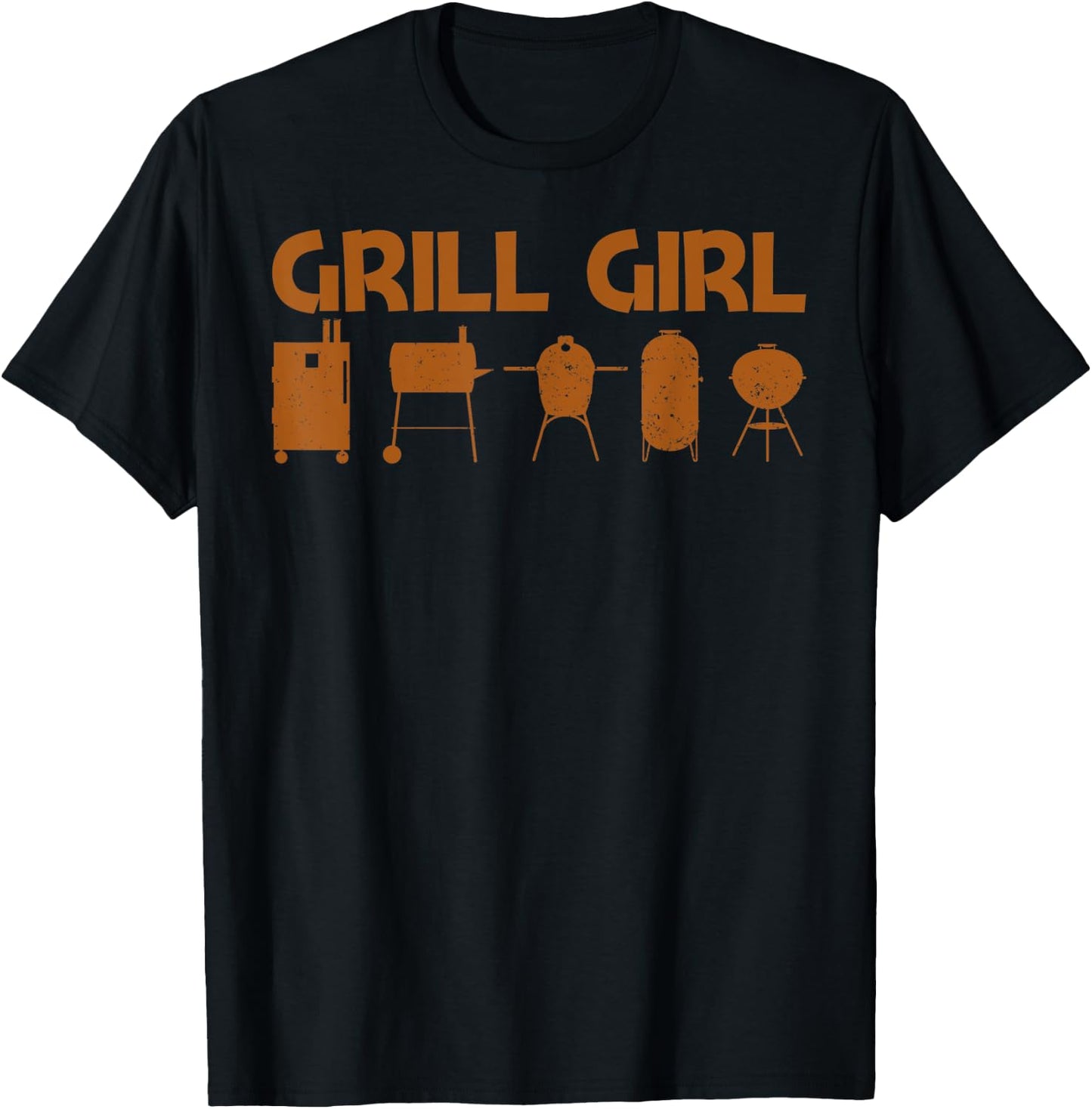 Funny Grill Gift Girls Kids Grilling BBQ Smoked Meat Fan T-Shirt - T-Shirt | Black