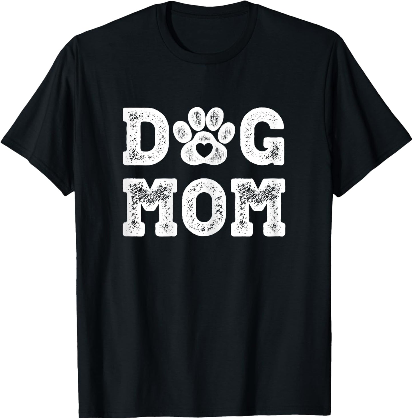 Dog Mom Gifts - Cute Puppy Paw Print T-Shirt - T-Shirt | Black
