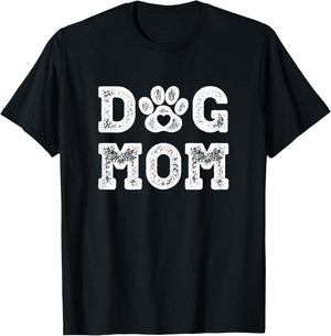 Dog Mom Gifts - Cute Puppy Paw Print T-Shirt - T-Shirt | Black