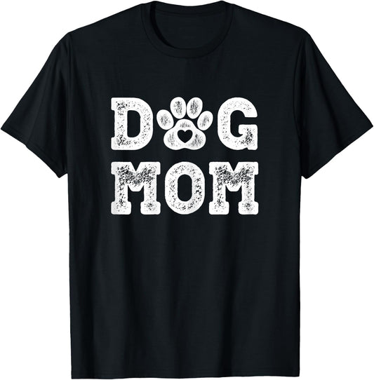 Dog Mom Gifts - Cute Puppy Paw Print T-Shirt - T-Shirt | Black