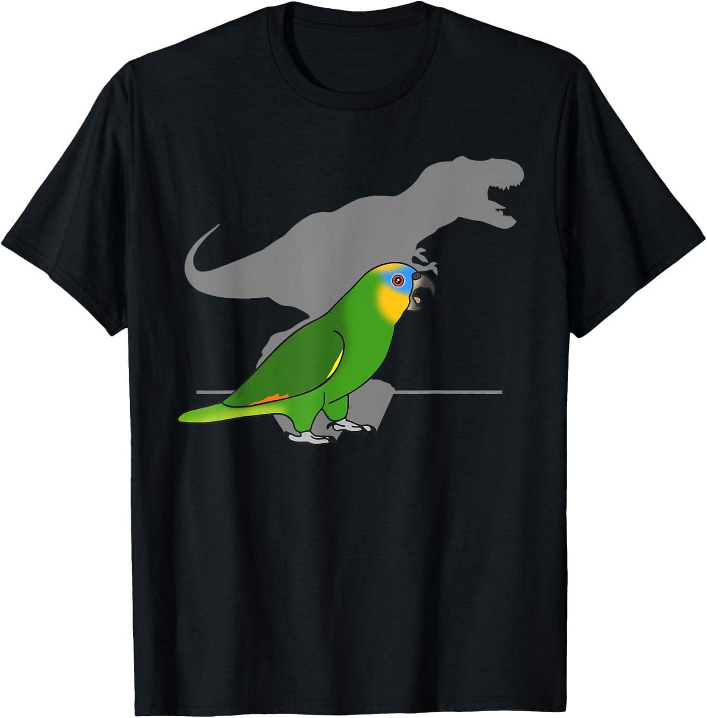 T-rex Orange winged Amazon Parrot Dinosaur Birb memes T-Shirt - T-Shirt | Black