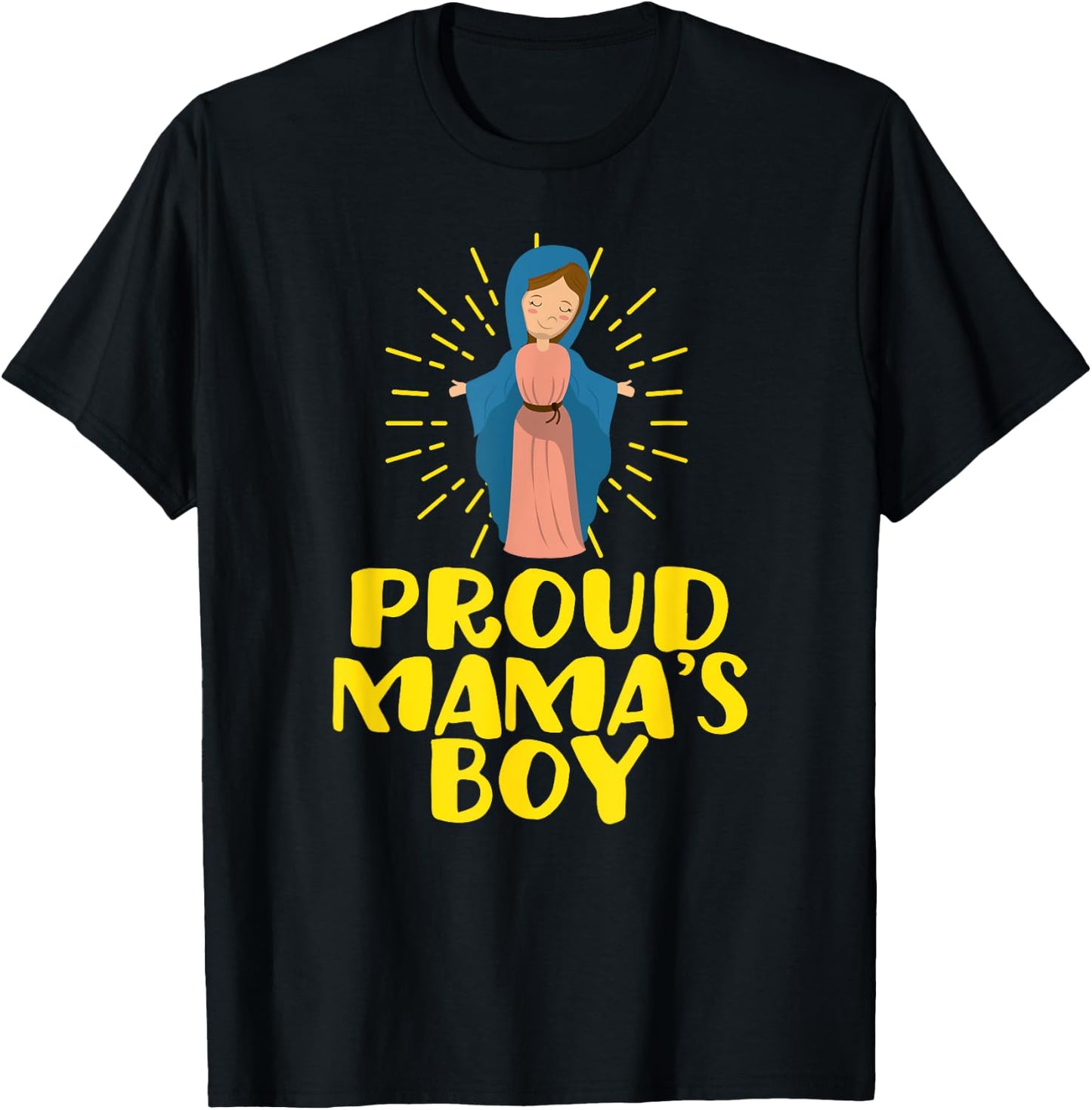 Proud Mama's Our Lady Blessed Cute Catholic Boy Men T-Shirt - T-Shirt | Black