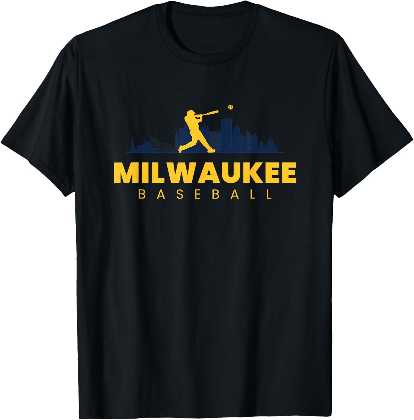 Milwaukee Baseball Vintage Minimalist Retro Baseball Lover T-Shirt - T-Shirt | Black