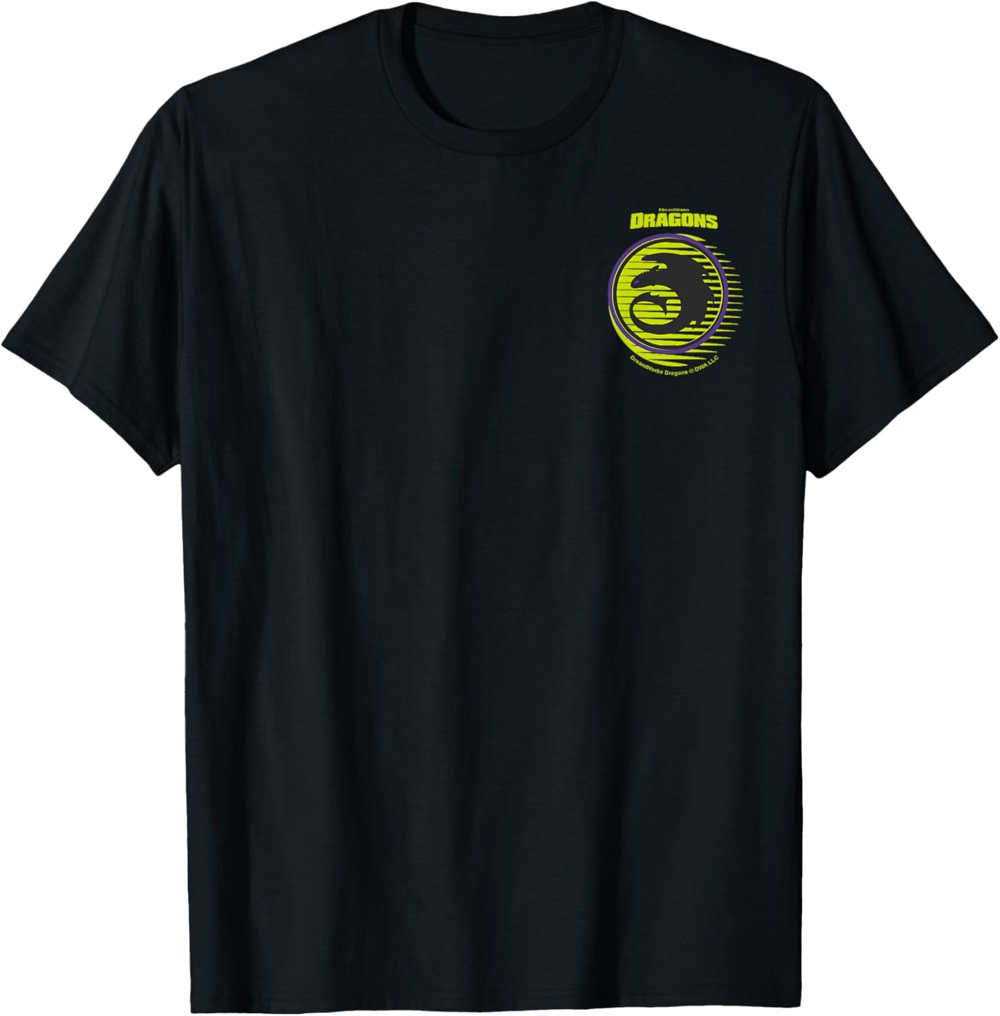 How to Train Your Dragon Night Fury Silhouette Pocket Logo T-Shirt - T-Shirt | Black