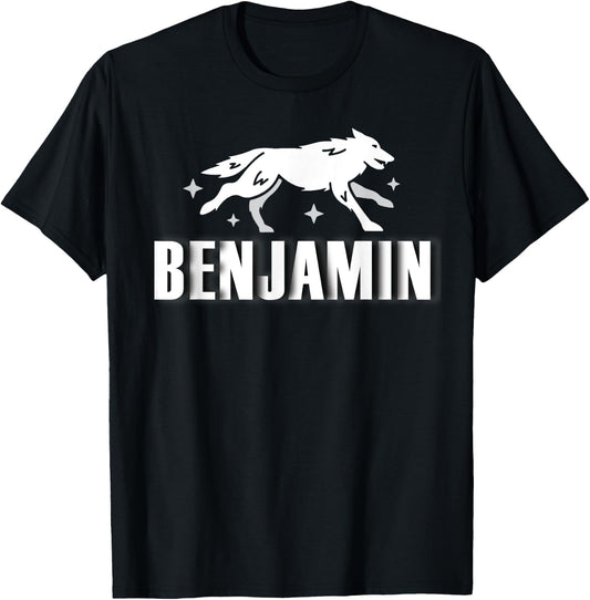 Black Hebrew Israelite Clothing Tribe of Benjamin Wolf Jacob T-Shirt - T-Shirt | Black