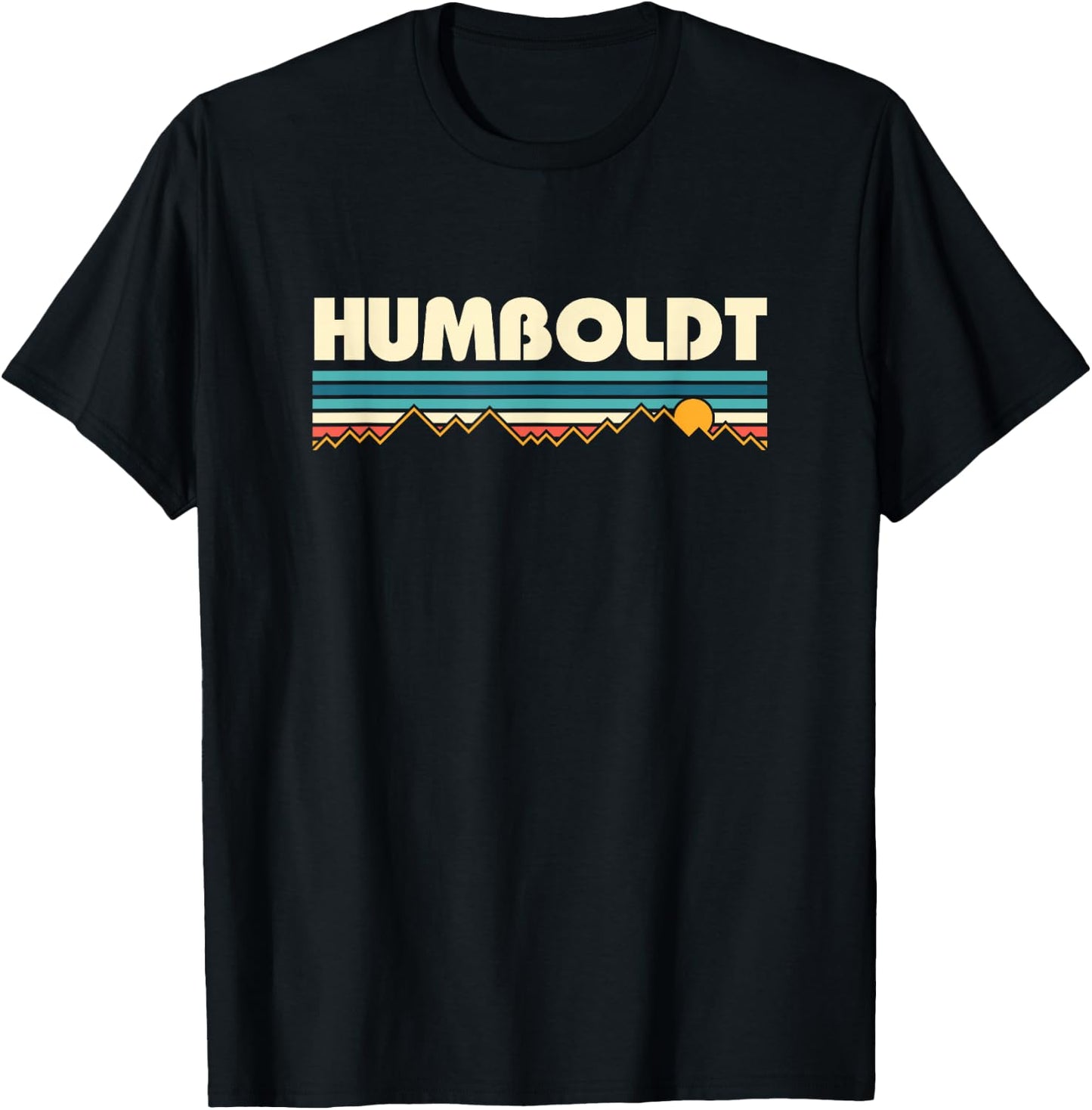 Vintage Humboldt California Mountain Retro T-Shirt - T-Shirt | Black