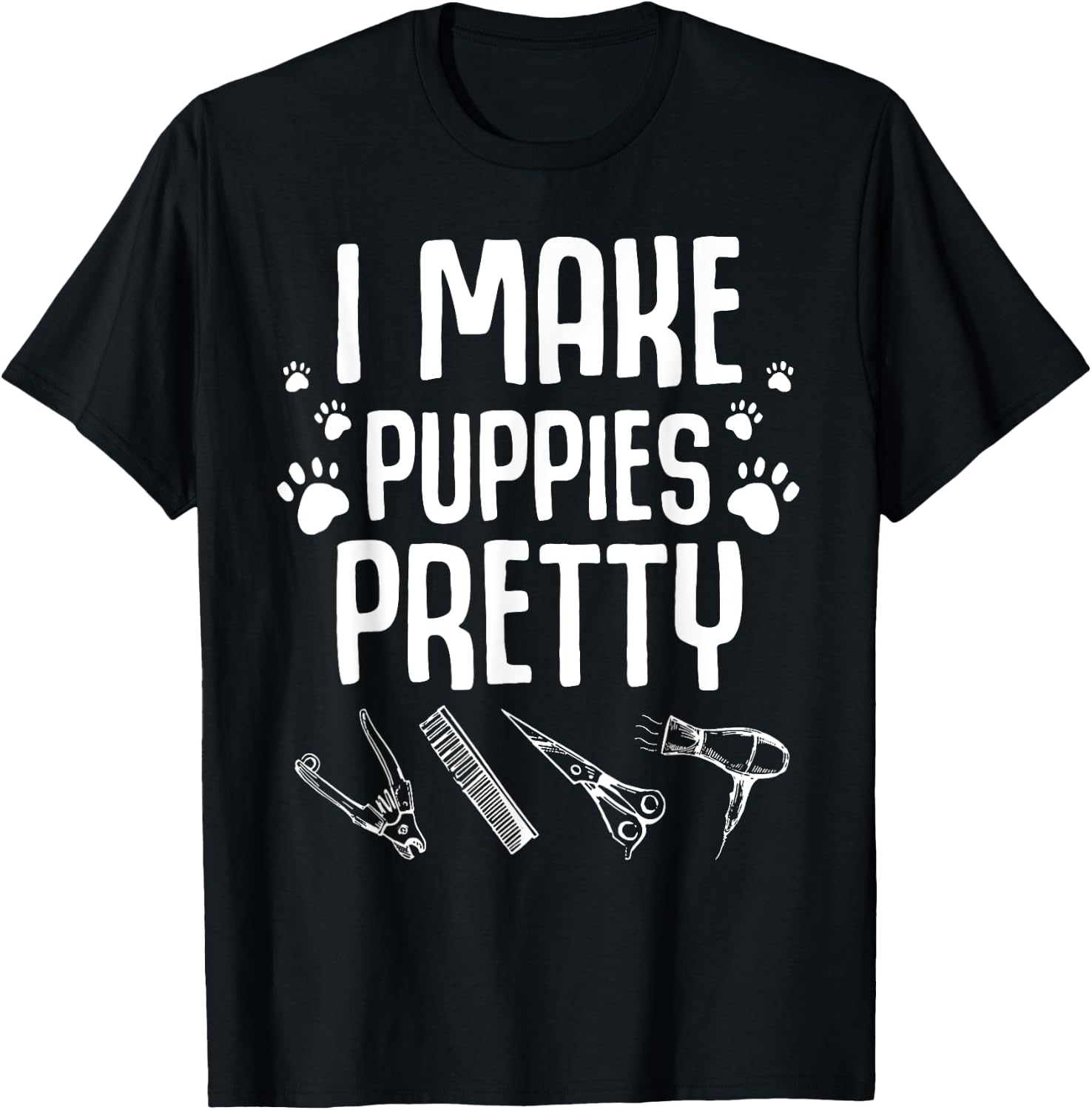 Funny Grooming Dog Groomer Gift Men Puppy Groom T-Shirt - T-Shirt | Black