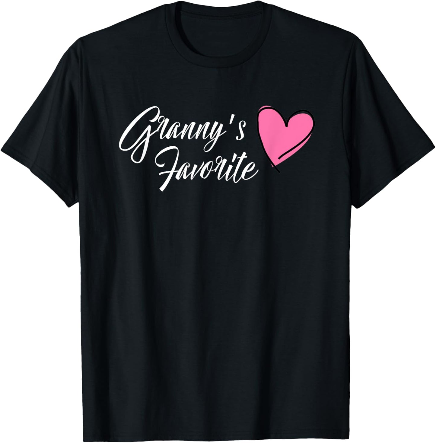 GRANNY'S FAVORITE Granddaughter Heart T-Shirt - T-Shirt | Black