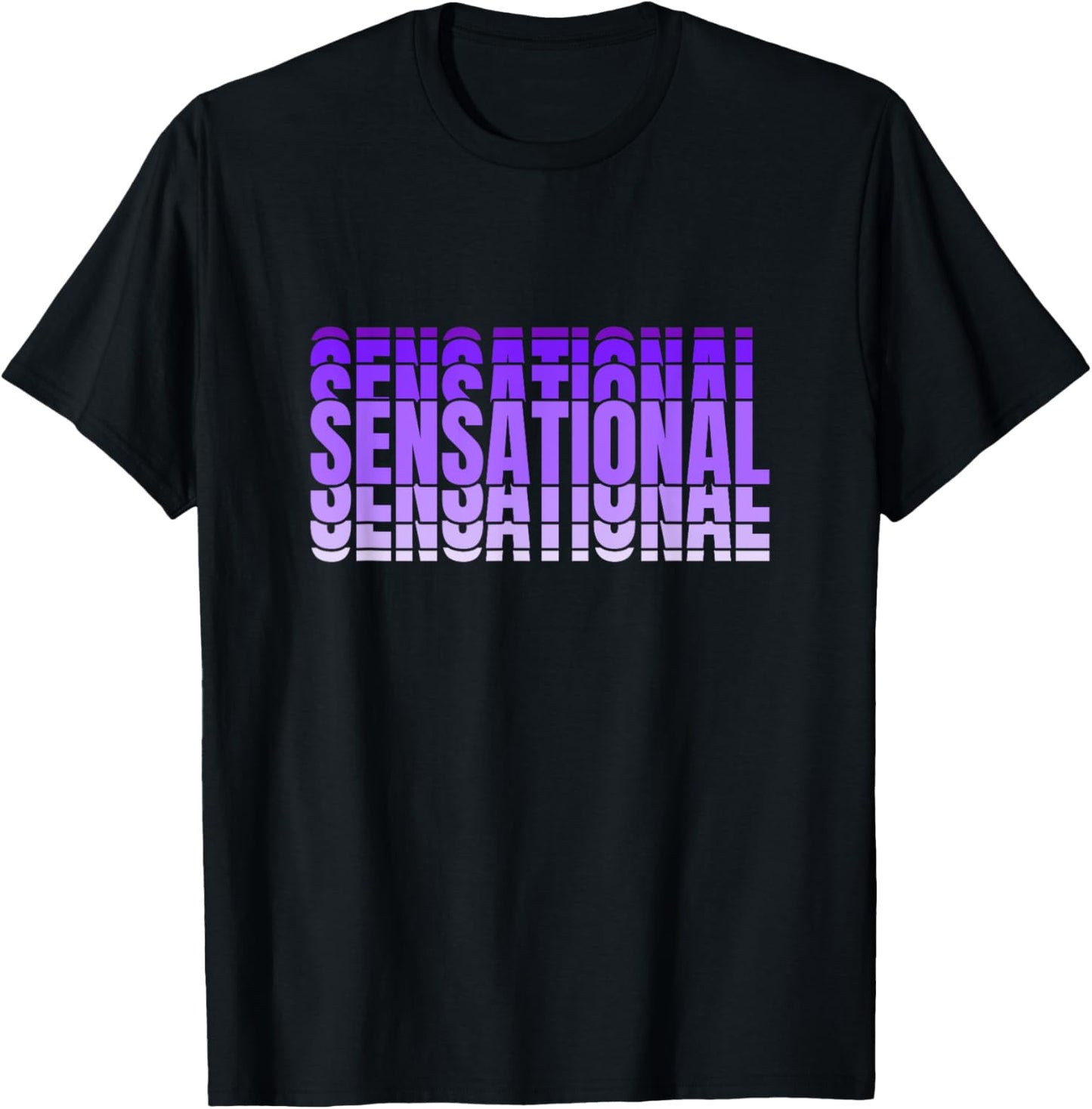 Purple Sensational Purple Color Graphic T-Shirt - T-Shirt | Black