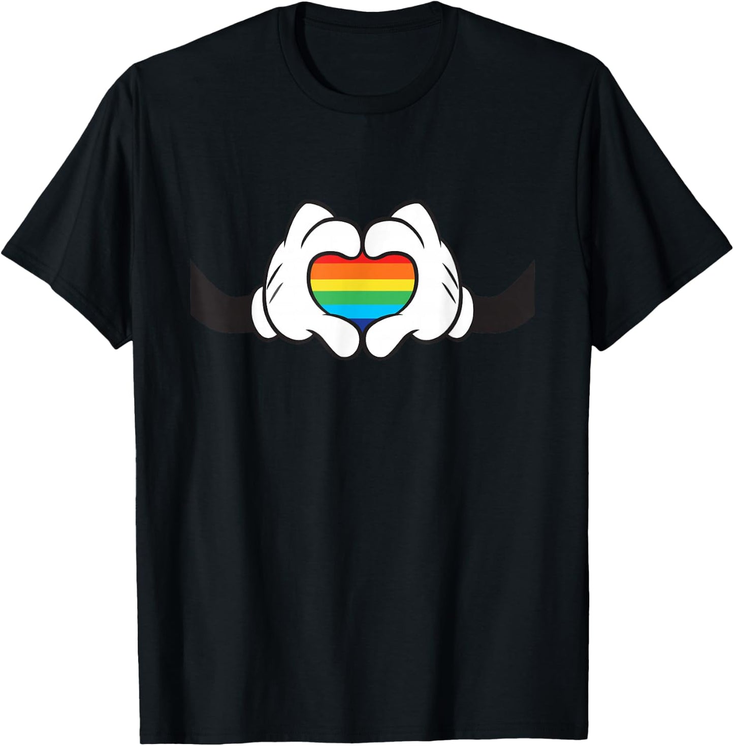 Disney Mickey Mouse Rainbow Hands T-Shirt - T-Shirt | Black