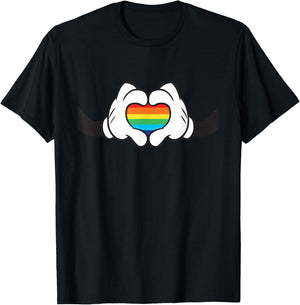 Disney Mickey Mouse Rainbow Hands T-Shirt - T-Shirt | Black