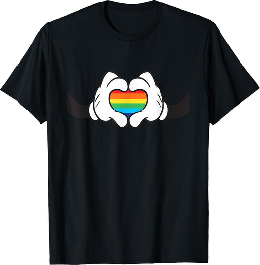 Disney Mickey Mouse Rainbow Hands T-Shirt - T-Shirt | Black