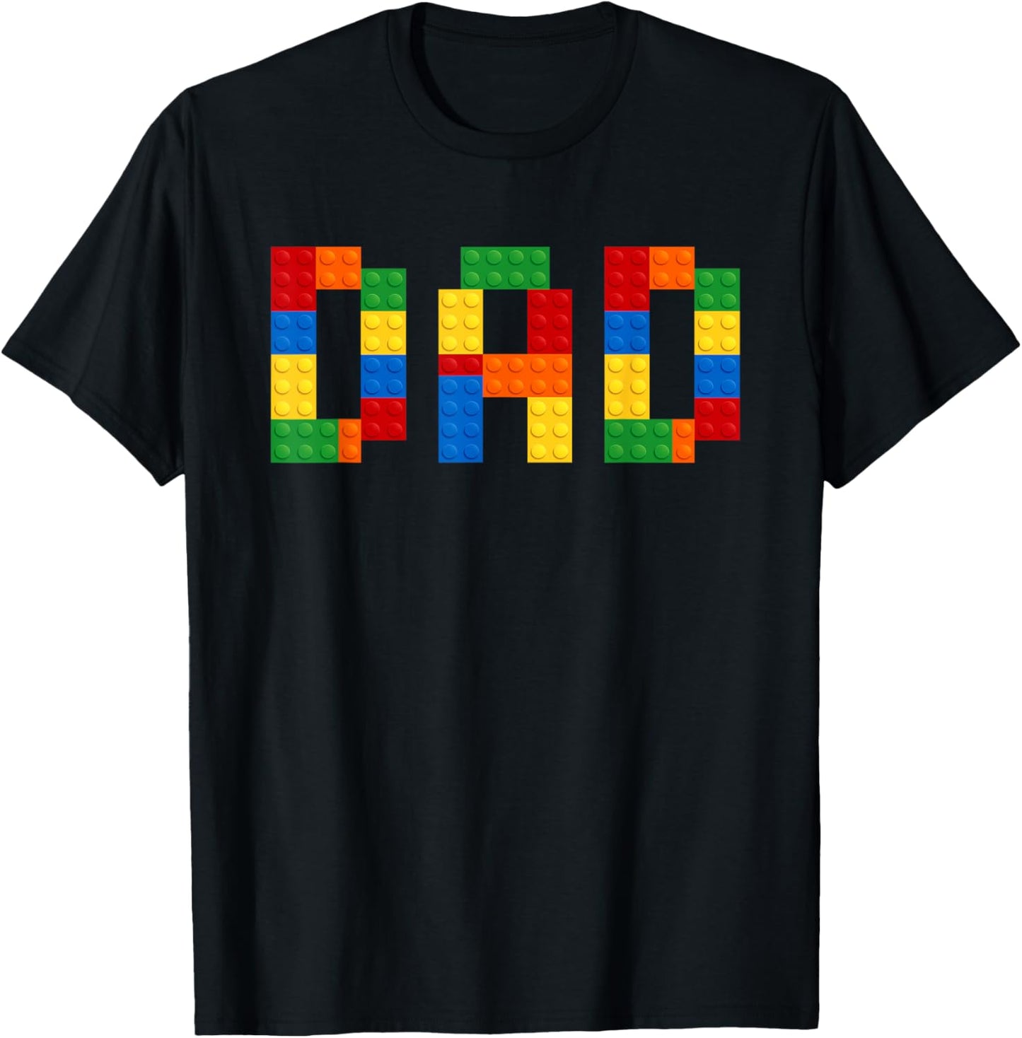Dad Of The Birthday Boy Building Blocks Bricks Builder Funny T-Shirt - T-Shirt | Black