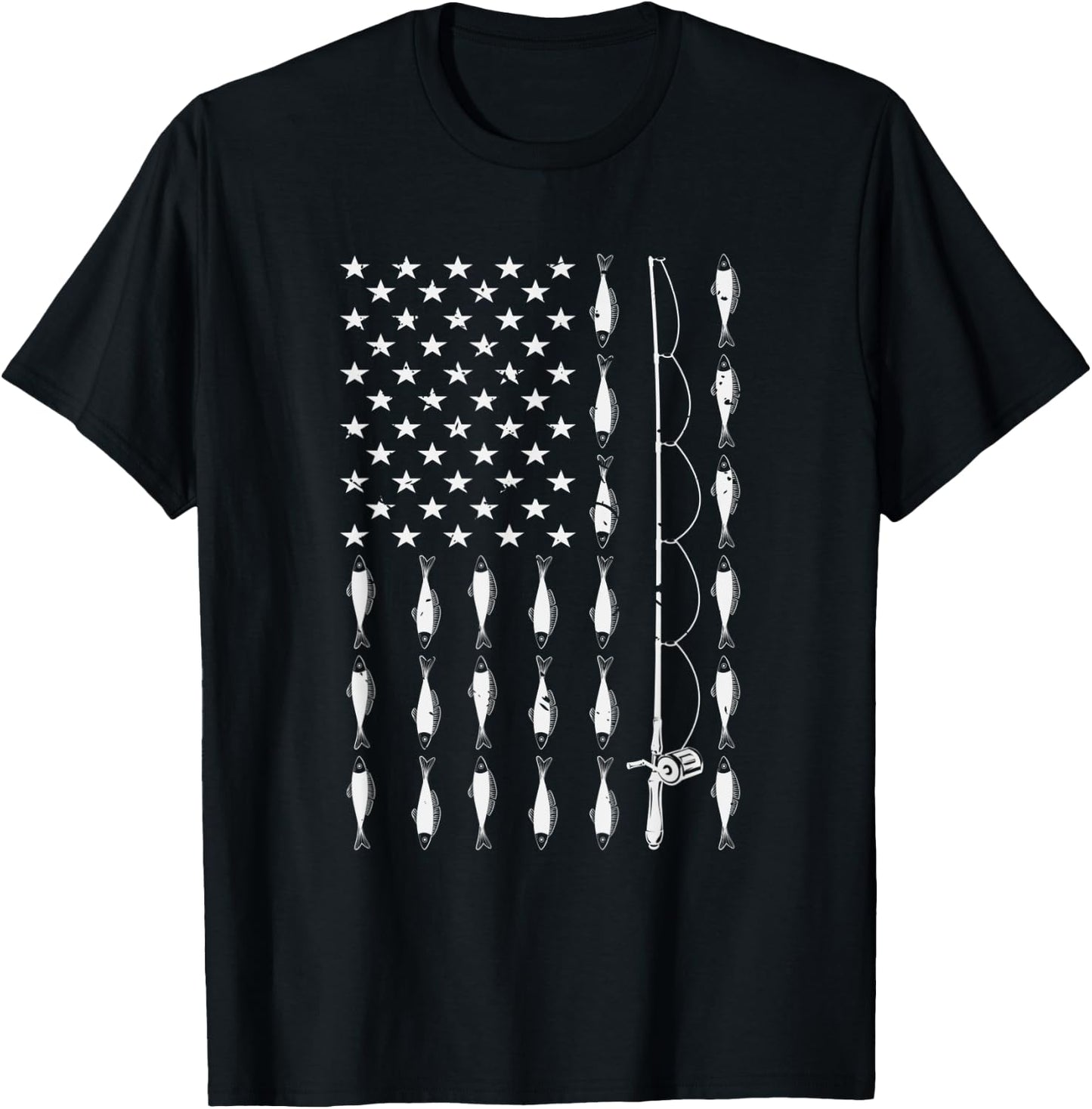 Patriotic Animal Lover Fishermen Gift Fish T-Shirt - T-Shirt | Black