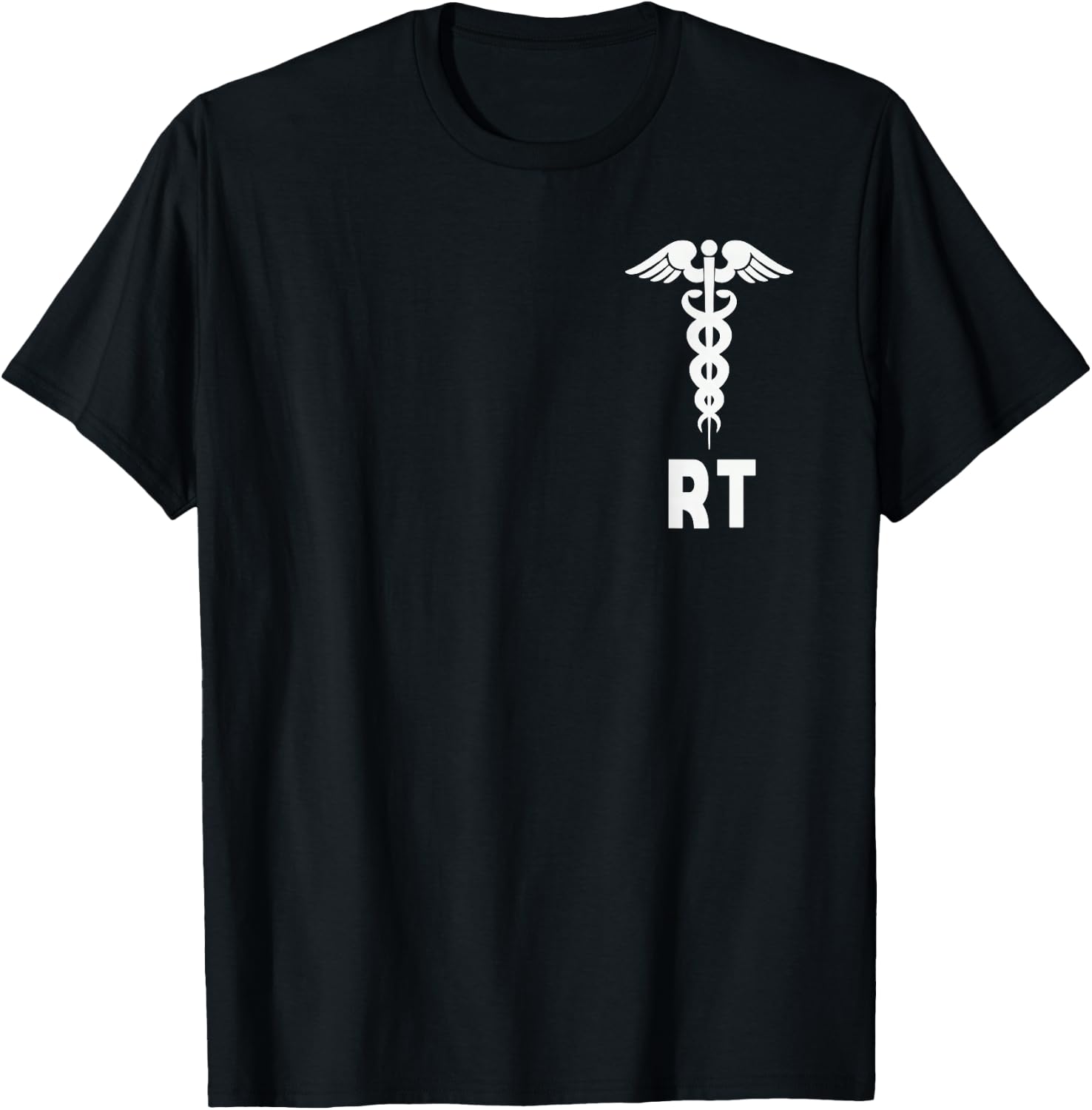 Respiratory Therapist RT Caduceus Medical Symbol Gift T-Shirt - T-Shirt | Black
