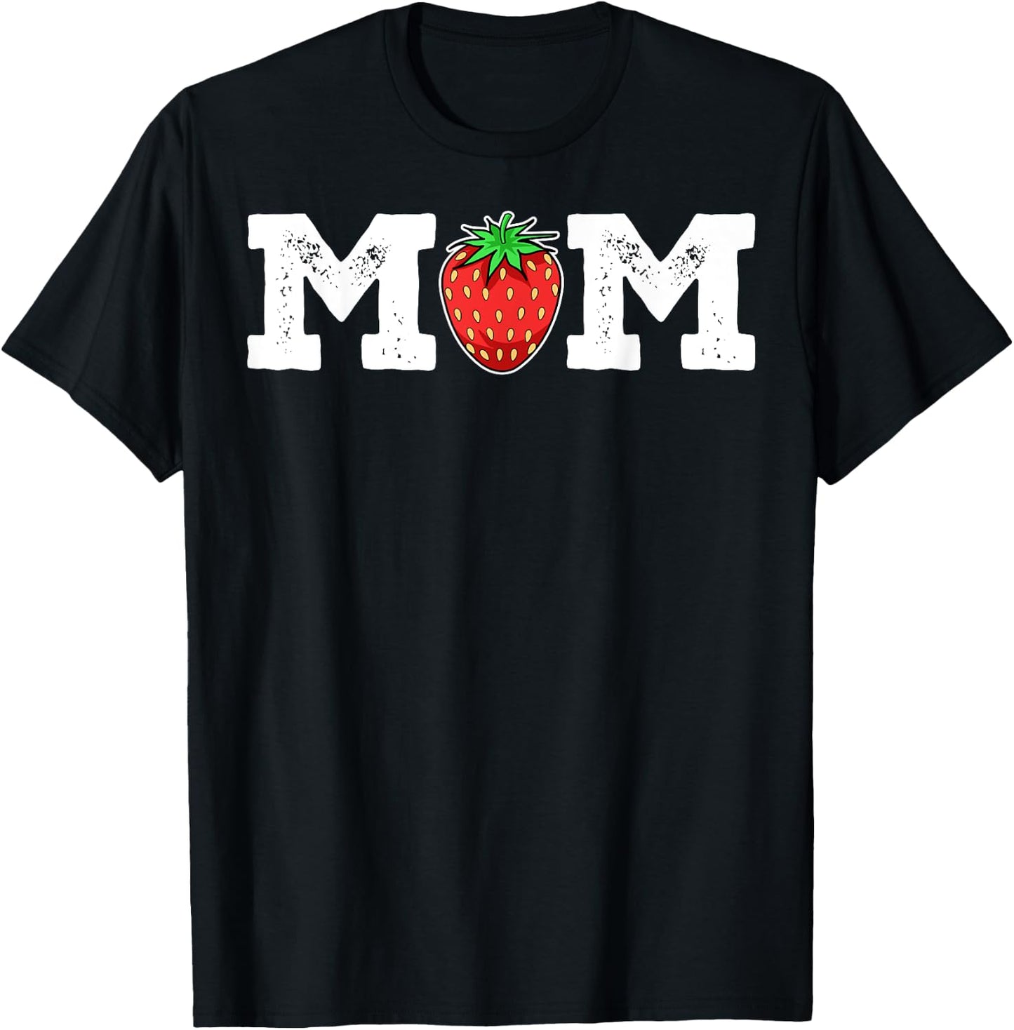 Strawberry Mom Fruit Lover Fruitarian Mother's Day Berry T-Shirt - T-Shirt | Black