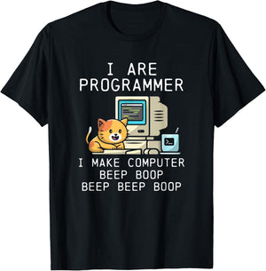 Programmer Cat Beep Boop Coding Women T-Shirt - T-Shirt | Black