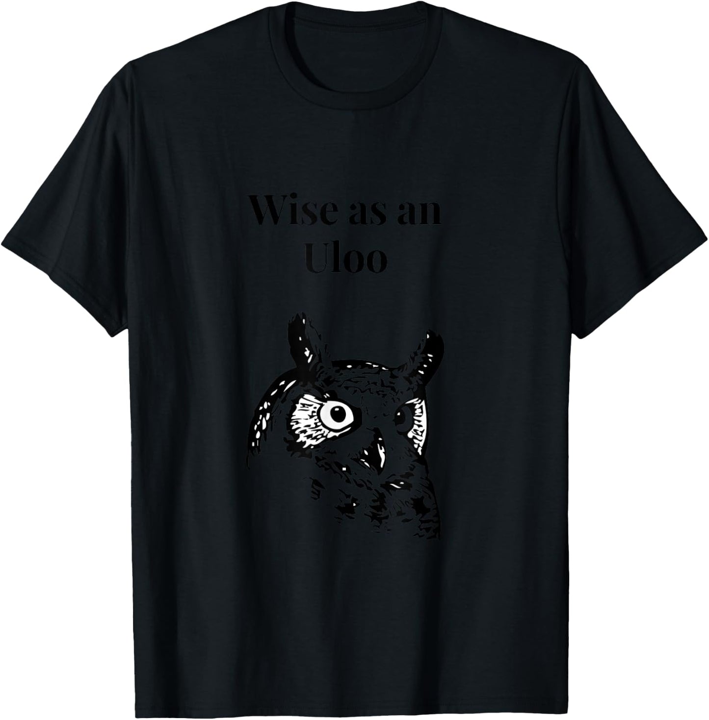 Wise as an Uloo Owl Hindi Bollywood Urdu Funny T-Shirt - T-Shirt | Black