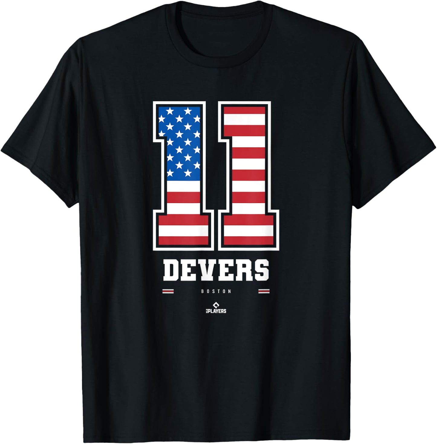 Rafael Devers - US Flag Number T-Shirt - T-Shirt | Black