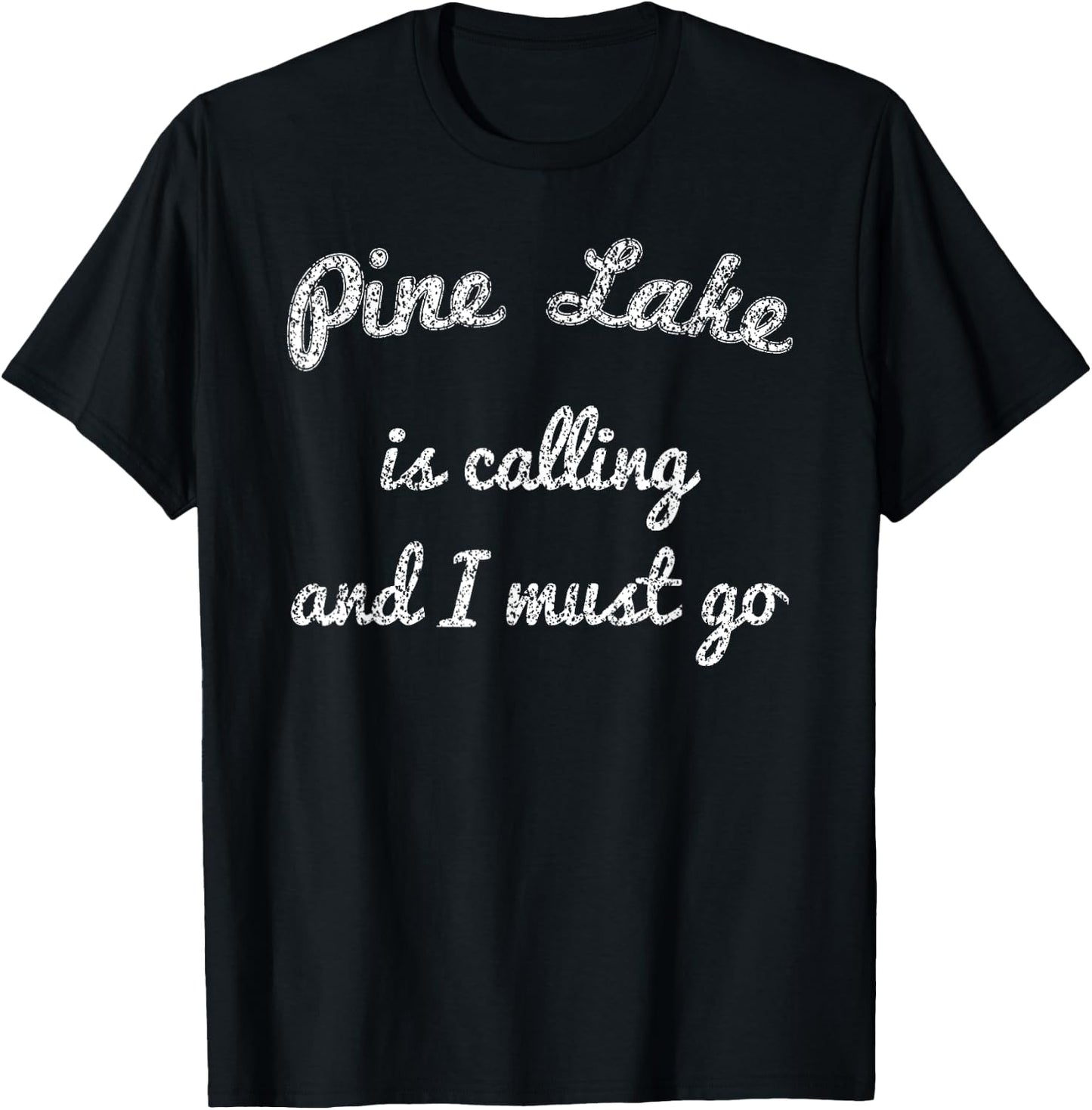 PINE LAKE WISCONSIN Funny Fishing Camping Summer Gift Women Kids T-Shirt - T-Shirt | Black