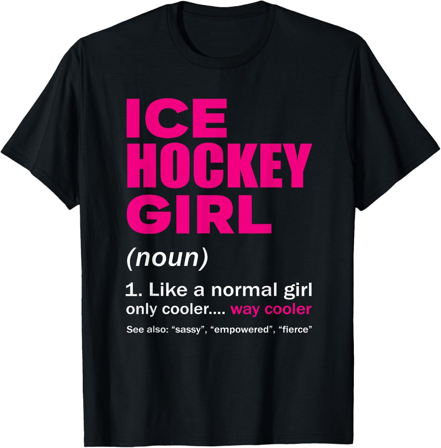 Ice Hockey Girl Sport Woman Ice Skating Gift T-Shirt - T-Shirt | Black