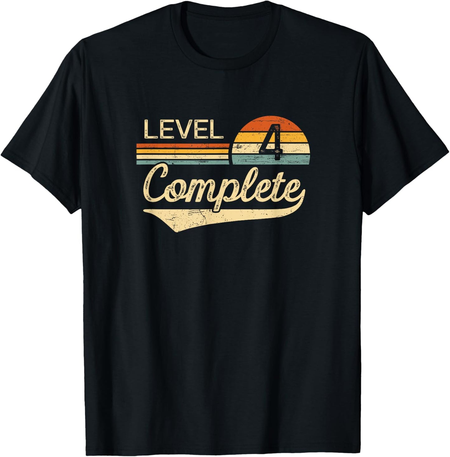 Level 4 Complete Vintage 4th Wedding Anniversary T-Shirt - T-Shirt | Black