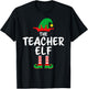 The Teacher Elf Matching Family Christmas T-Shirt - T-Shirt | Black