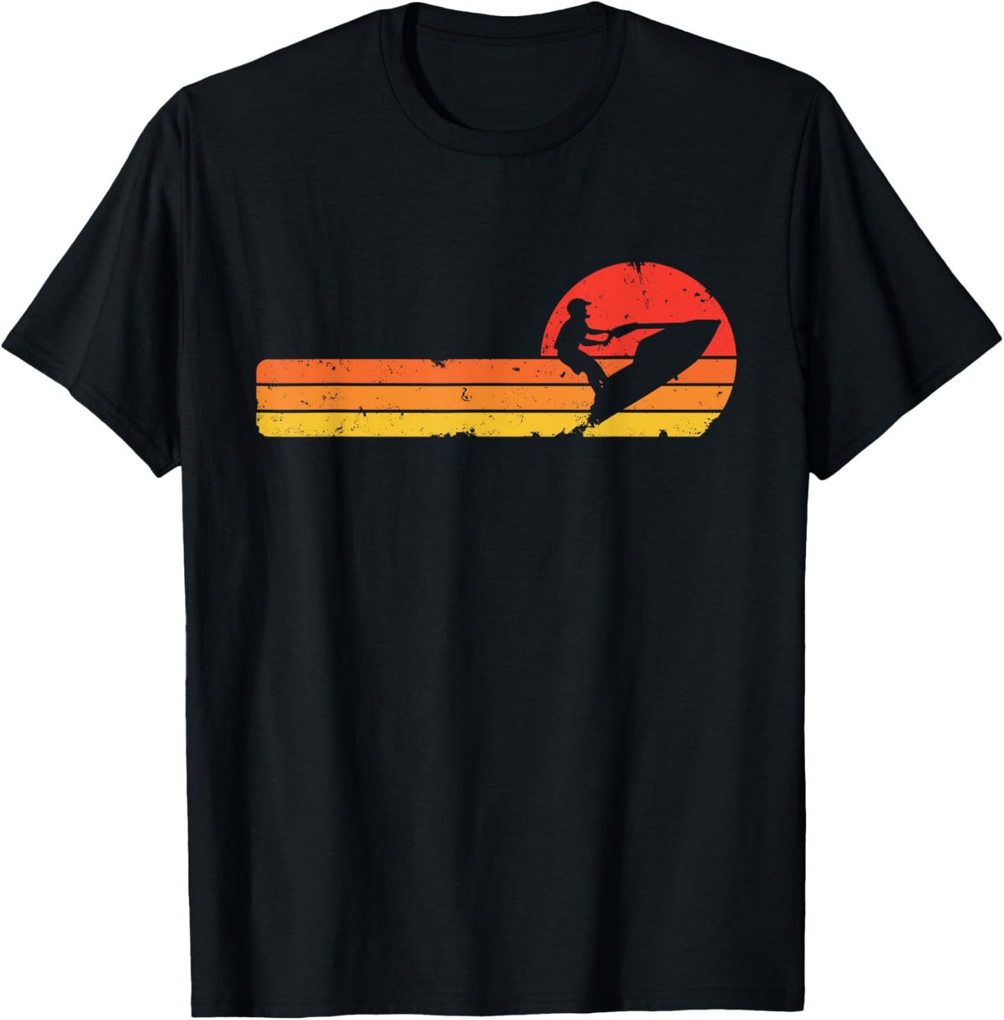 Vintage Standup sunset JetSki rider T-Shirt - T-Shirt | Black