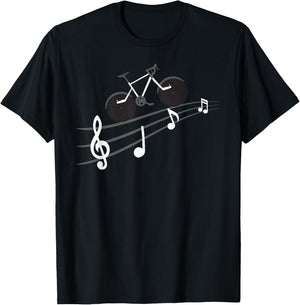 Bicycling Music Bike Music Cycling Gift T-Shirt - T-Shirt | Black